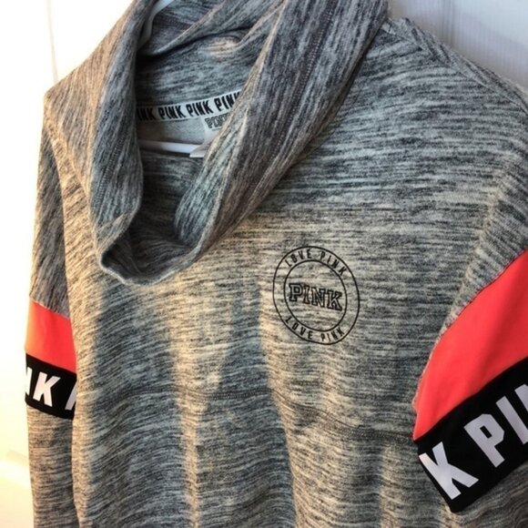 S Pink Victoria Secret grey cowl pullover sweater - Picture 6 of 10